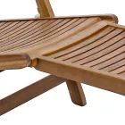 Chaise Longue de exterior reclinable de diseño en madera natural - Roxen Viadurini