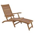 Chaise Longue reclinable al aire libre en madera natural - Roxen