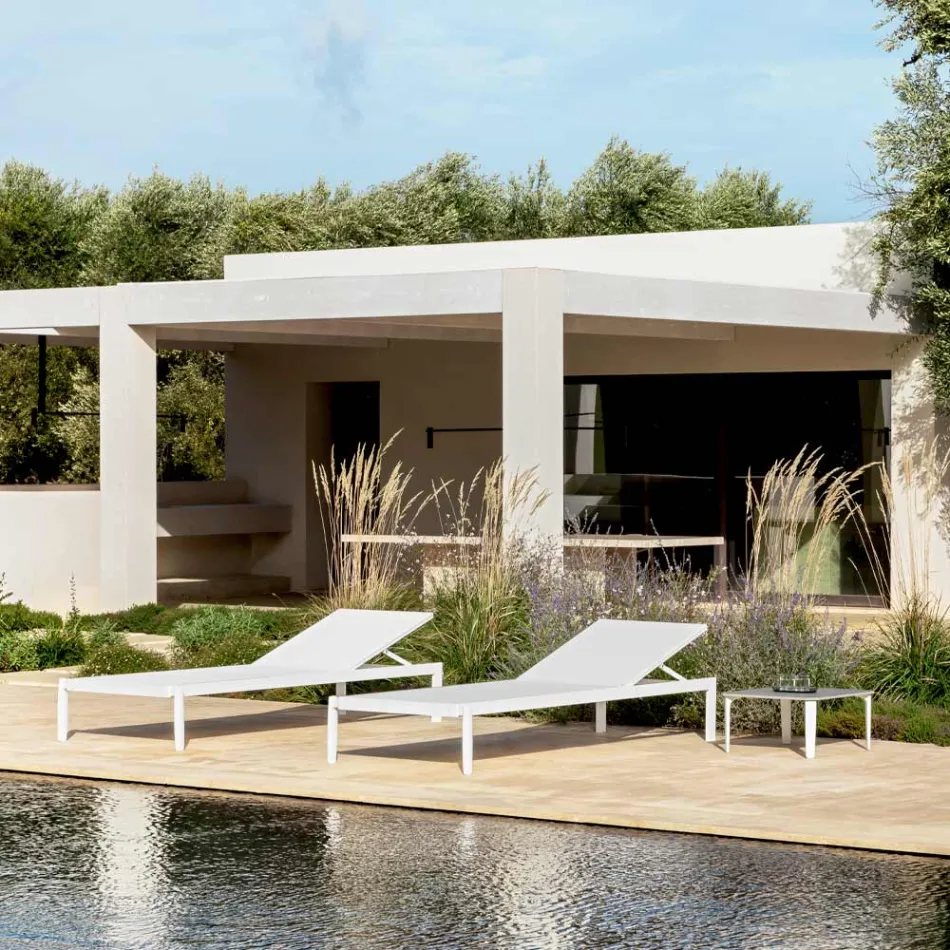 Chaise Longue de Jardín con o sin Colchón de Alta Calidad - Filomenalet Viadurini