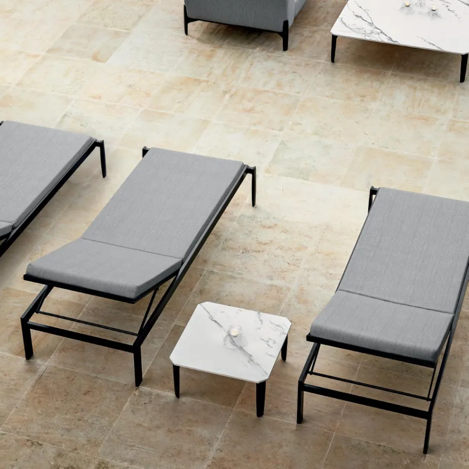 Chaise Longue de Jardín con o sin Colchón de Alta Calidad - Filomenalet Viadurini