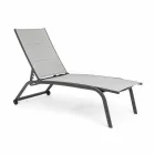 Chaise Longue de jardín con ruedas y respaldo reclinable, 4 piezas - Babilonia Viadurini