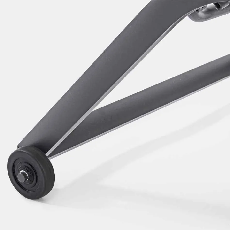 Chaise Longue de jardín con ruedas y respaldo reclinable, 4 piezas - Babilonia Viadurini