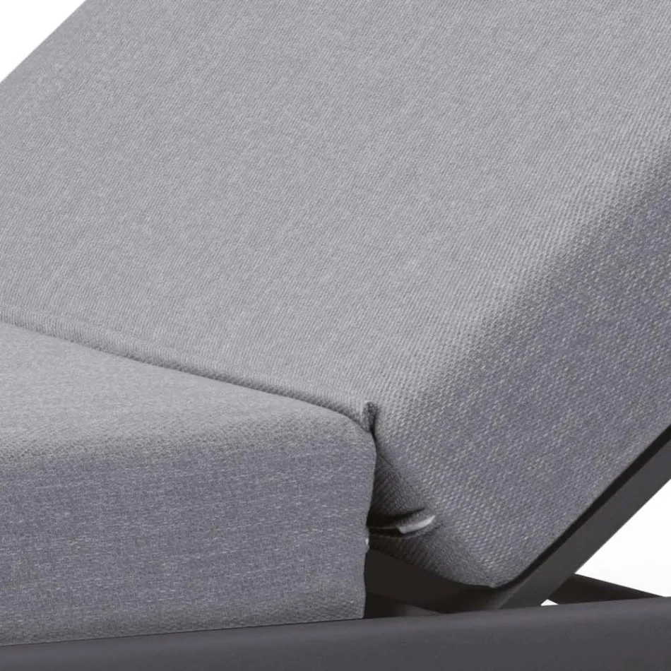 Chaise longue de jardín de aluminio con revestimiento de tela - Eufemia Viadurini