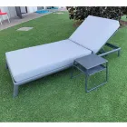 Chaise longue de jardín de aluminio con revestimiento de tela - Eufemia Viadurini