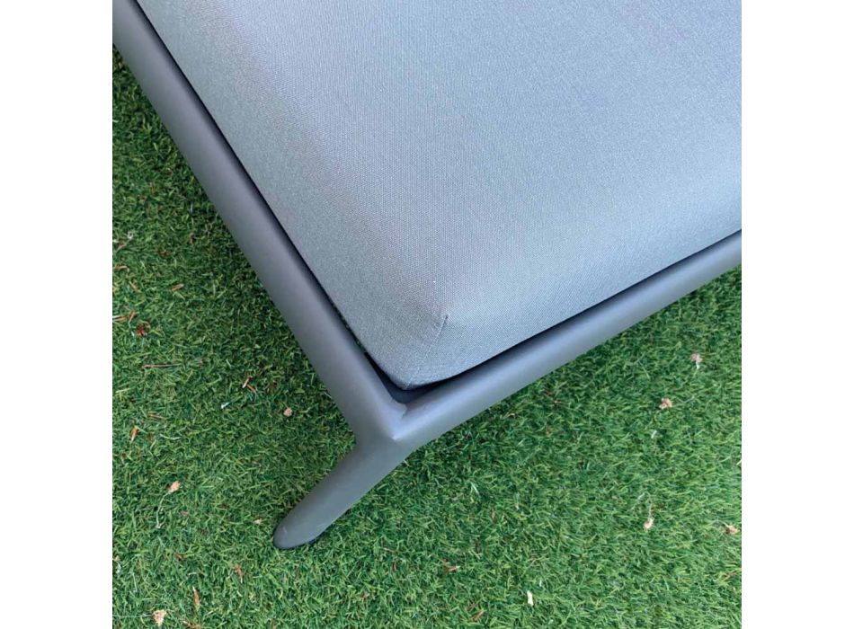 Chaise longue de jardín de aluminio con revestimiento de tela - Eufemia Viadurini