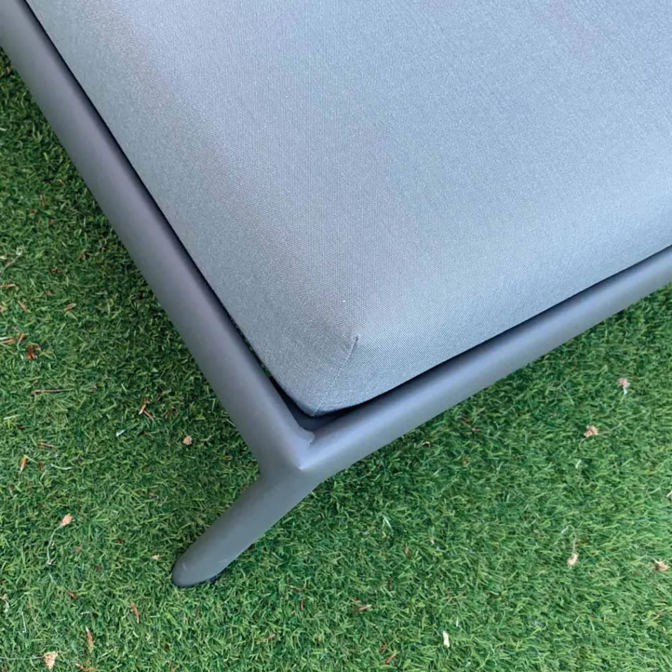 Chaise longue de jardín de aluminio con revestimiento de tela - Eufemia Viadurini