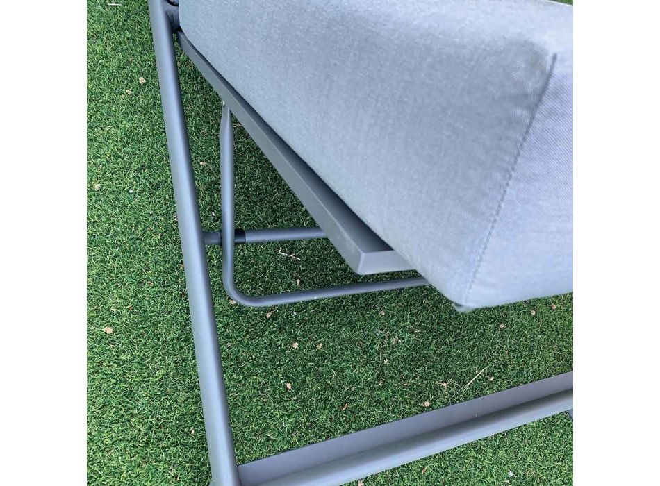 Chaise longue de jardín de aluminio con revestimiento de tela - Eufemia Viadurini