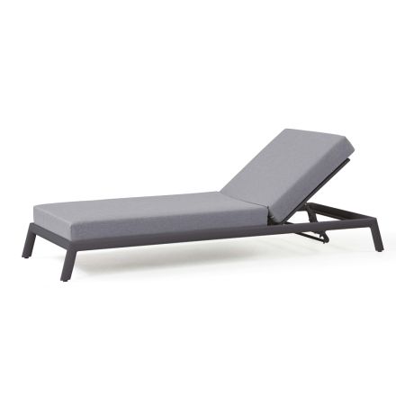 Chaise longue de jardín de aluminio con revestimiento de tela - Eufemia Viadurini