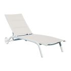 Chaise longue de jardín de aluminio con asiento de textileno - Zohra Viadurini