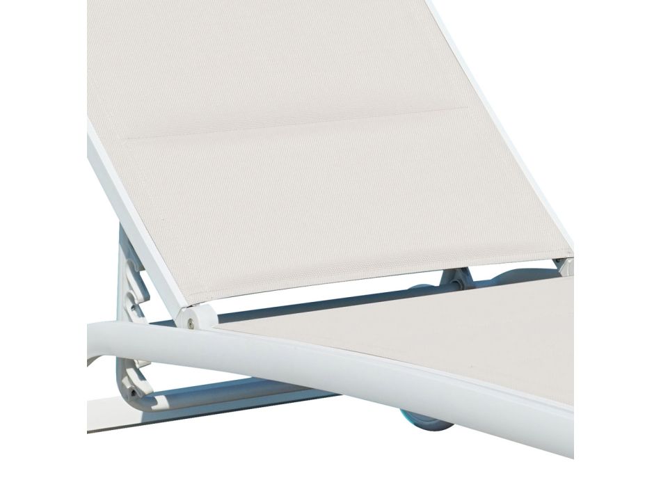 Chaise longue de jardín de aluminio con asiento de textileno - Zohra Viadurini