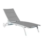 Chaise longue de jardín de aluminio con asiento de textileno - Zohra Viadurini