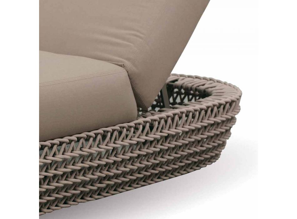 Chaise longue de caucho para jardín con estructura de cuerda tejida - Shuffle Viadurini