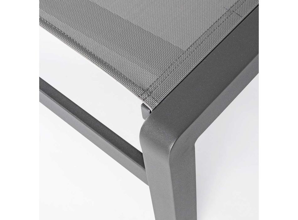 Chaise Longue de Jardín Reclinable de Aluminio, Homemotion, 4 Piezas - Lester Viadurini