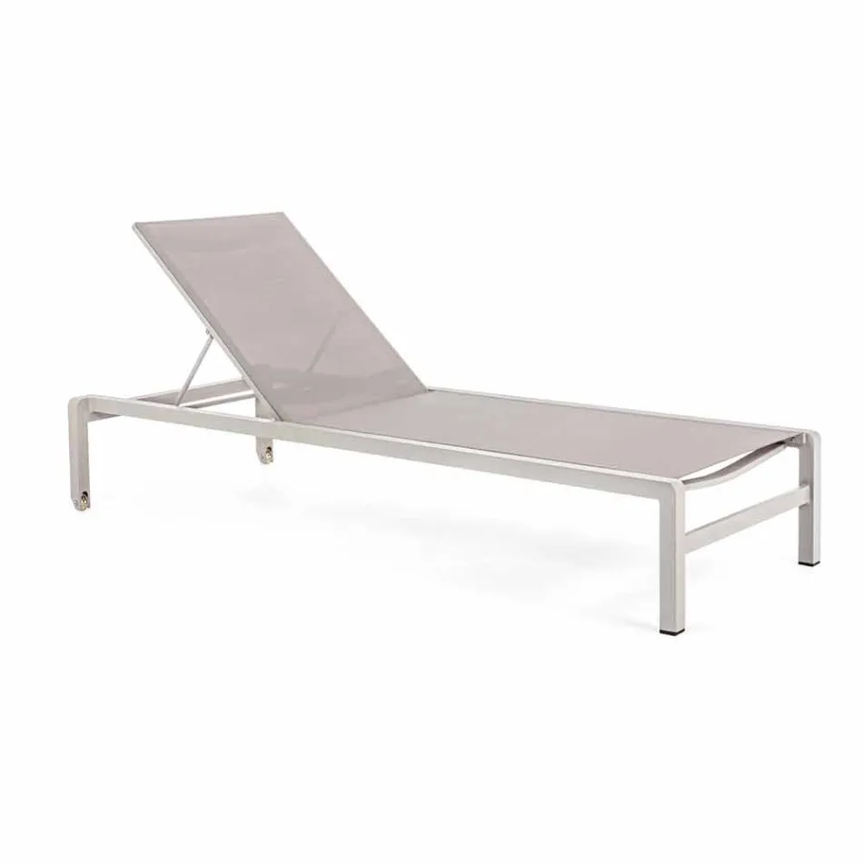 Homemotion Tumbona de jardín reclinable de aluminio, 4 piezas - Lester Viadurini