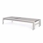 Homemotion Tumbona de jardín reclinable de aluminio, 4 piezas - Lester Viadurini