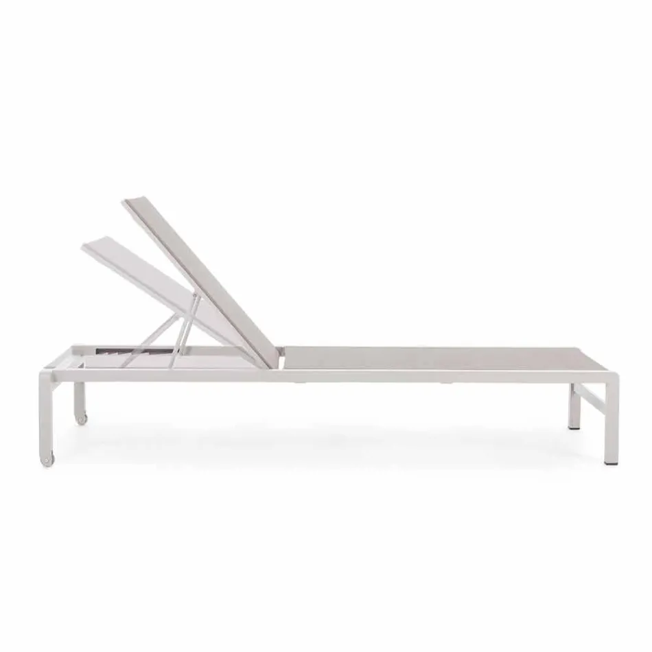 Homemotion Tumbona de jardín reclinable de aluminio, 4 piezas - Lester Viadurini