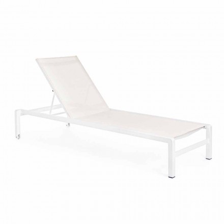 Homemotion Tumbona de jardín reclinable de aluminio, 4 piezas - Lester Viadurini