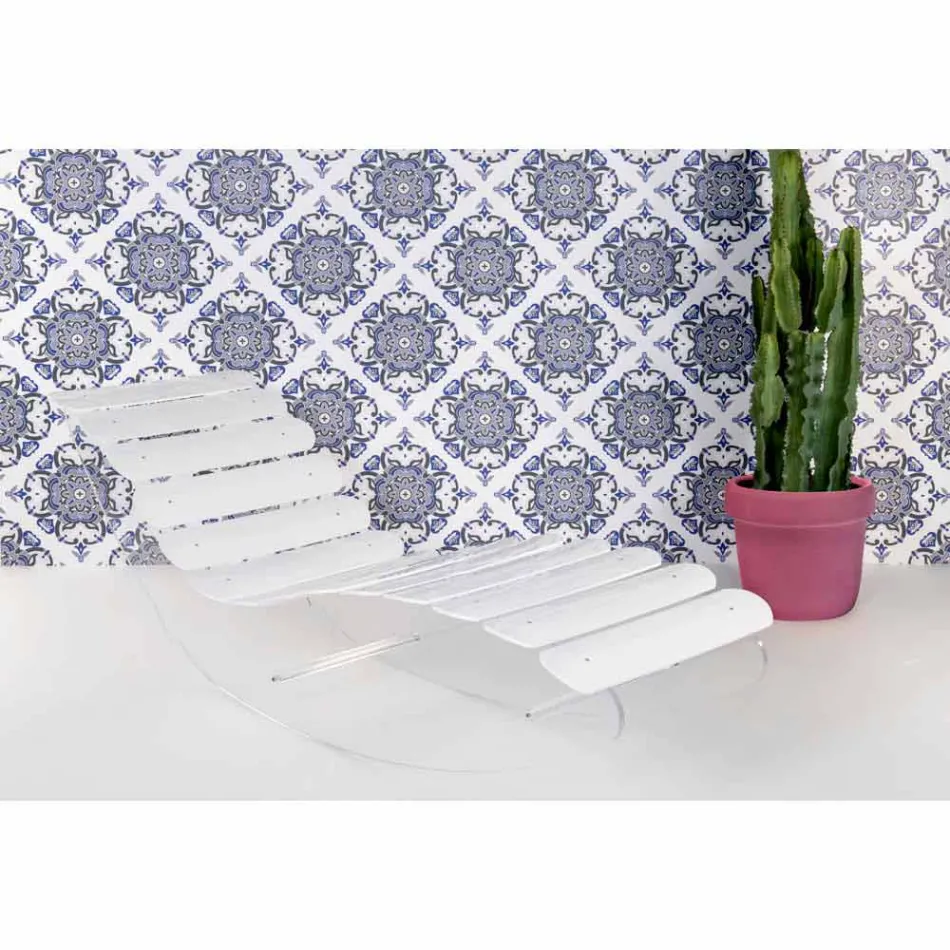 Chaise longue de diseño en plexiglás Josue transparente hecho en Italia Viadurini