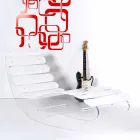 Chaise longue de diseño en plexiglás Josue transparente hecho en Italia Viadurini