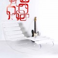 Chaise longue de diseño en plexiglás transparente Josue made in Italy