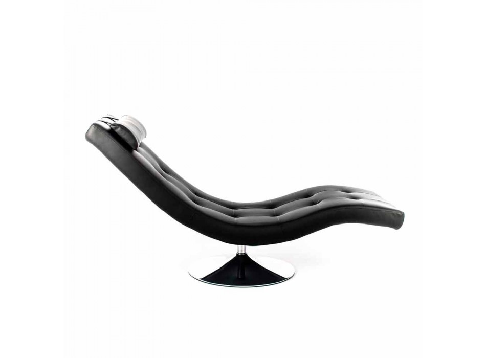 Chaise Longue de diseño moderno en cuero sintético y metal cromado - Confort Viadurini