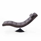 Chaise Longue de diseño moderno en cuero sintético y metal cromado - Confort Viadurini