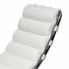 Chaise longue de acero cromado con asiento de cuero Made in Italy - Diamante Viadurini