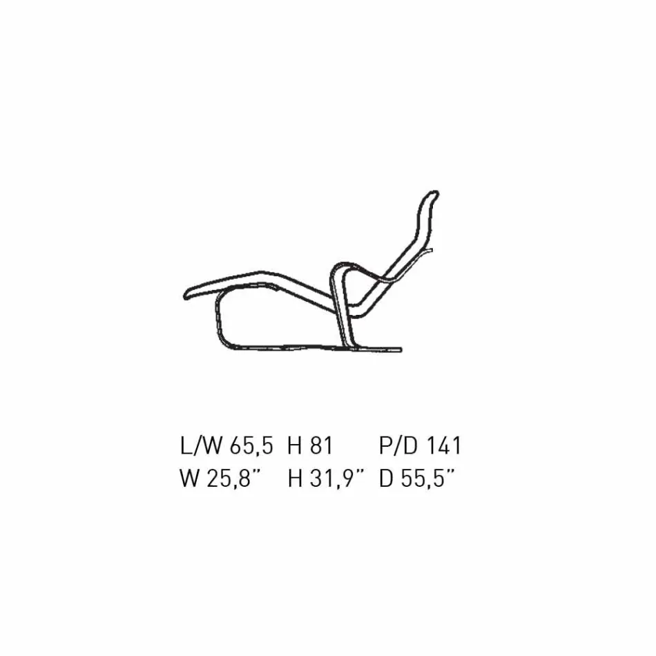 Chaise Longue de madera de abedul con asiento de algodón Made in Italy - Fortaleza Viadurini