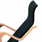 Chaise Longue de madera de abedul con asiento de algodón Made in Italy - Fortaleza Viadurini