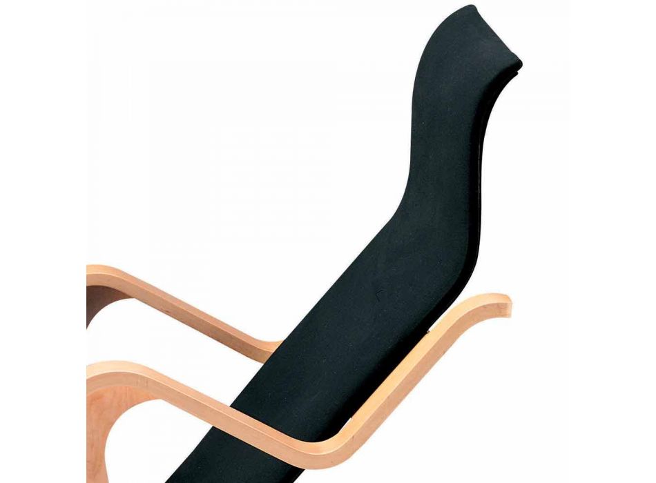 Chaise Longue de madera de abedul con asiento de algodón Made in Italy - Fortaleza Viadurini