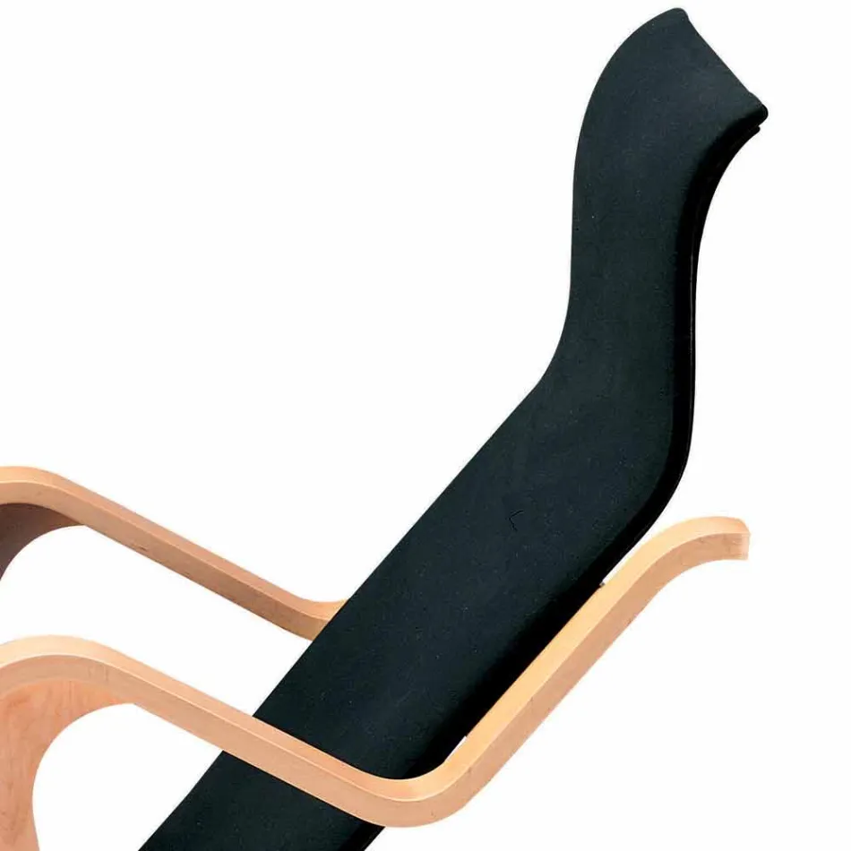 Chaise Longue de madera de abedul con asiento de algodón Made in Italy - Fortaleza Viadurini