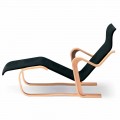Chaise longue de madera con asiento de algodón Made in Italy - Formentera