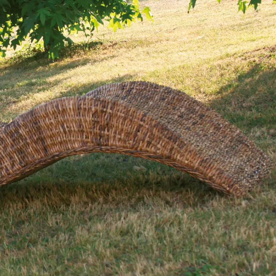 Chaise Longue de exterior en tejido Banana con reposacabezas - Jolanda Viadurini