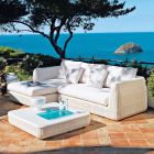 Chaise-Lounge de exterior derecho tejido en fibra sintética Made in Italy - Barnabus Viadurini