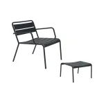 Chaise longue de exterior con reposapiés de metal Made in Italy - Amina Viadurini
