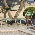 Chaise longue de exterior con reposapiés de metal Made in Italy - Amina
