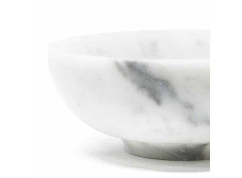 Cuenco redondo en mármol blanco satinado de Carrara hecho en Italia - Delly Viadurini