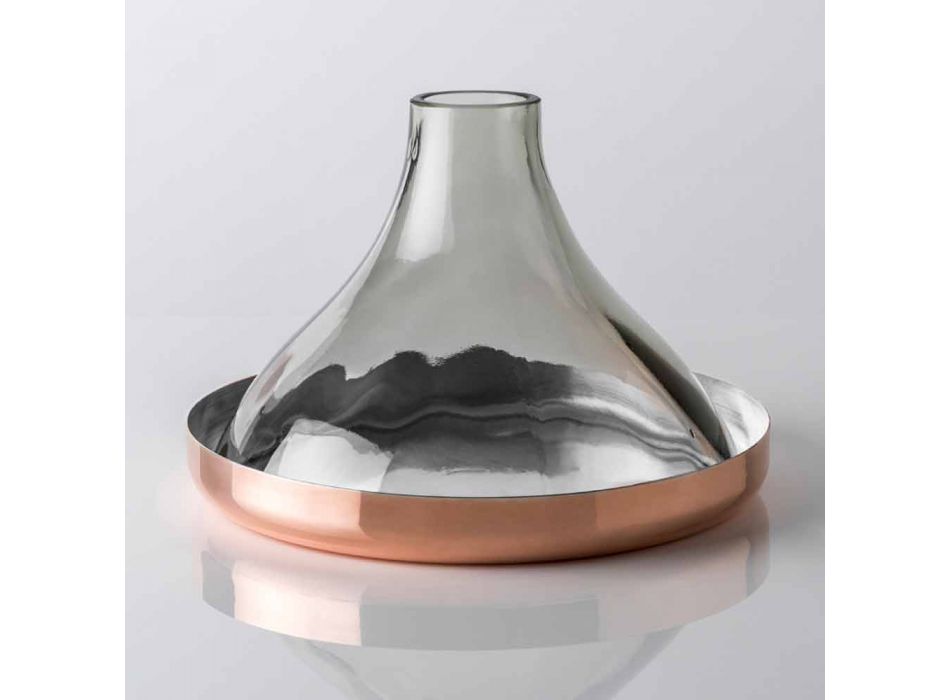 Cloche de vidrio con sartén de cobre 2 piezas Diseño de lujo moderno - Doriana Viadurini