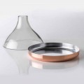 Cloche de vidrio con sartén de cobre 2 piezas Diseño de lujo moderno - Doriana