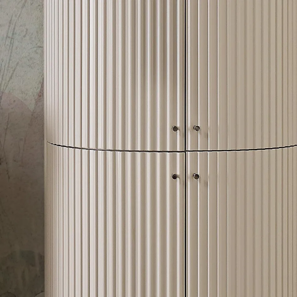 Columna con Cuatro Puertas con Procesamiento Cannetté Made in Italy - Candy Viadurini