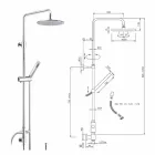 Columna de ducha de sección redonda de latón con ducha de mano Made in Italy - Amadeo Viadurini