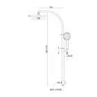 Columna de ducha con desviador y cabezal de ducha cuadrado Made in Italy - Plata Viadurini