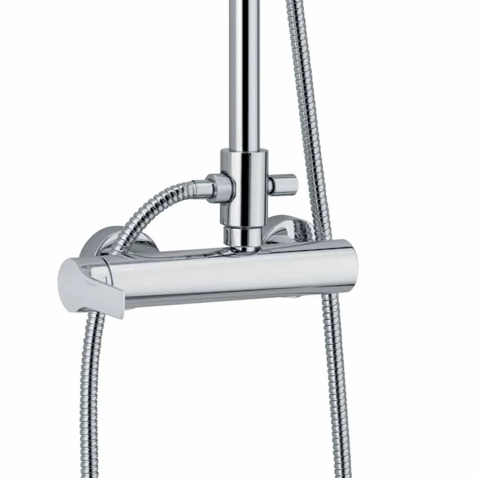 Columna de ducha con mezclador monomando de latón Made in Italy - Padula Viadurini