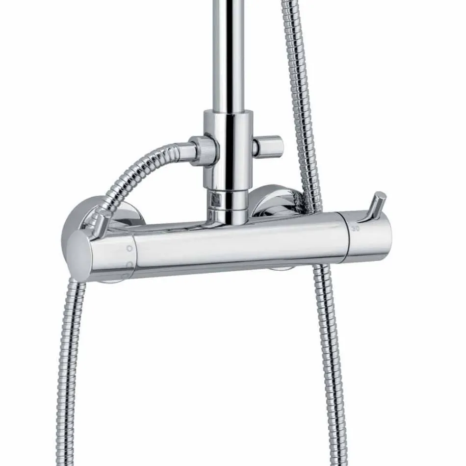 Columna de ducha con termostato de latón Made in Italy - Gallo Viadurini