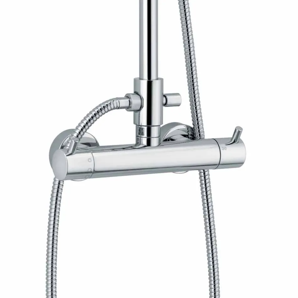 Columna de ducha con termostato de latón Made in Italy - Gallo Viadurini