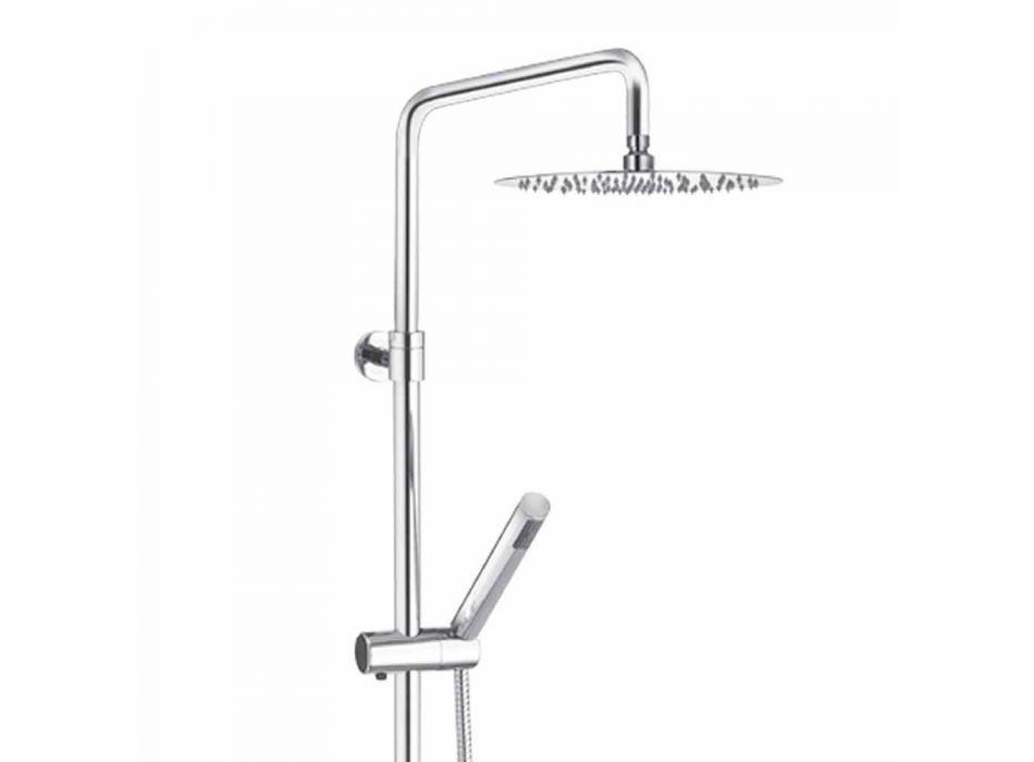 Columna de ducha con cabezal de ducha de acero ultrafino Made in Italy - Studio Viadurini