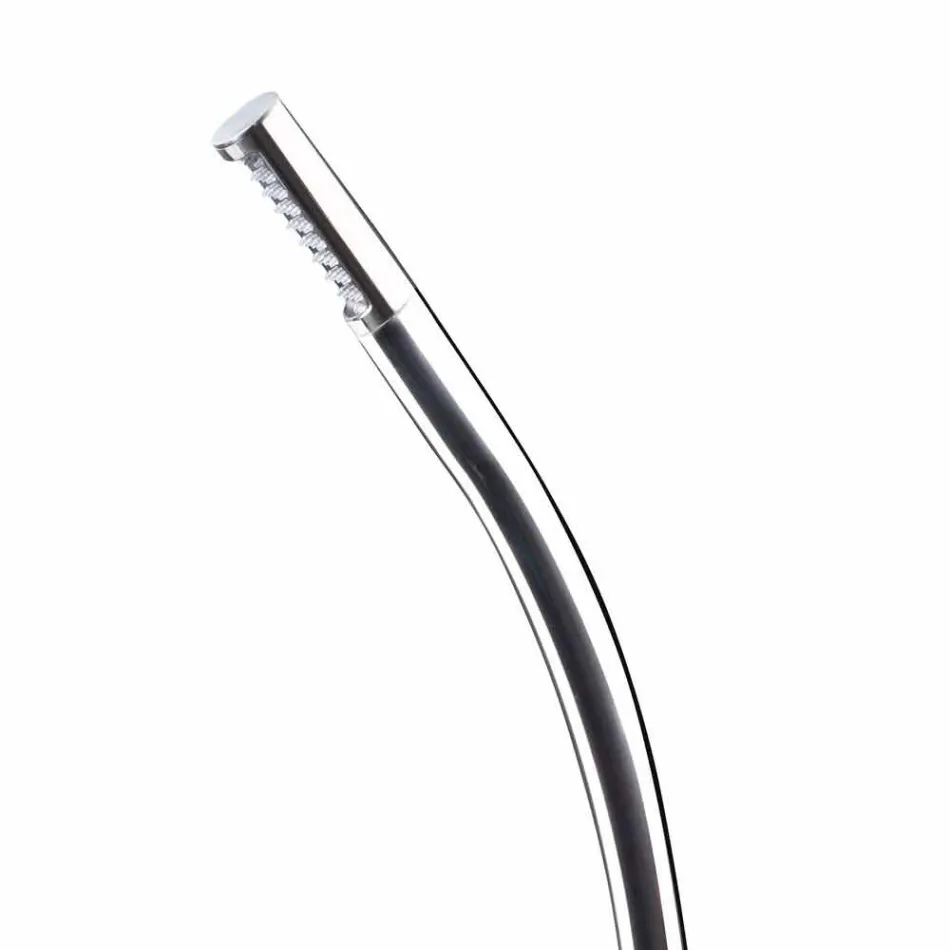 Columna de ducha exterior de acero con cabezal de ducha integrado Made in Italy - Yuki Viadurini