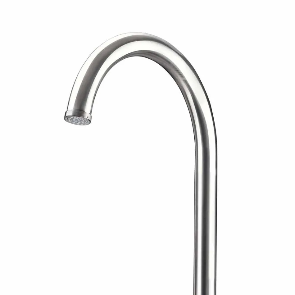 Columna de ducha de jardín de acero inoxidable con ducha de mano Made in Italy - Marlen Viadurini