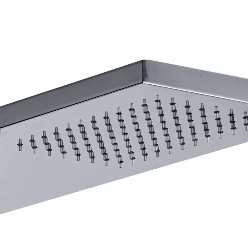 Columna de ducha termostática de pared en acero inoxidable cromado Made in Italy - Pampo Viadurini