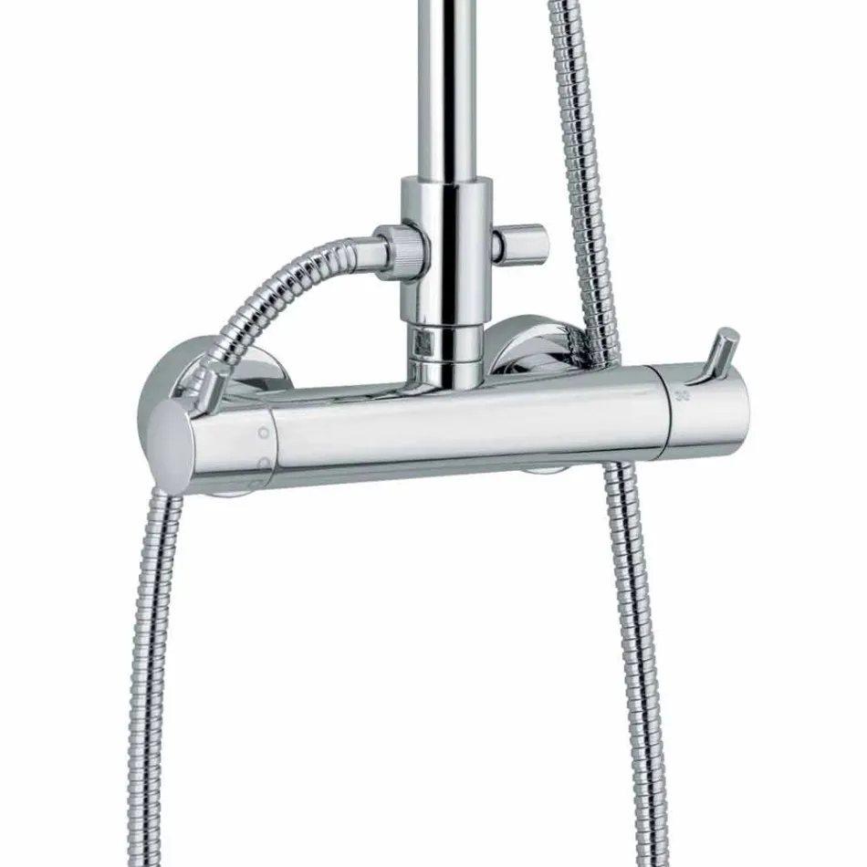 Columna de ducha de lujo en latón con acabado cromado Made in Italy - Gallo Viadurini